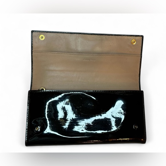 Authentic Miu Miu Ribbon Long Wallet Black and Tan Quiet Luxury - Picture 5 of 9